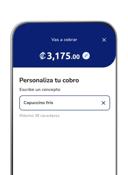 Celular mostrando la app Poket con pantalla de personalizar cobro